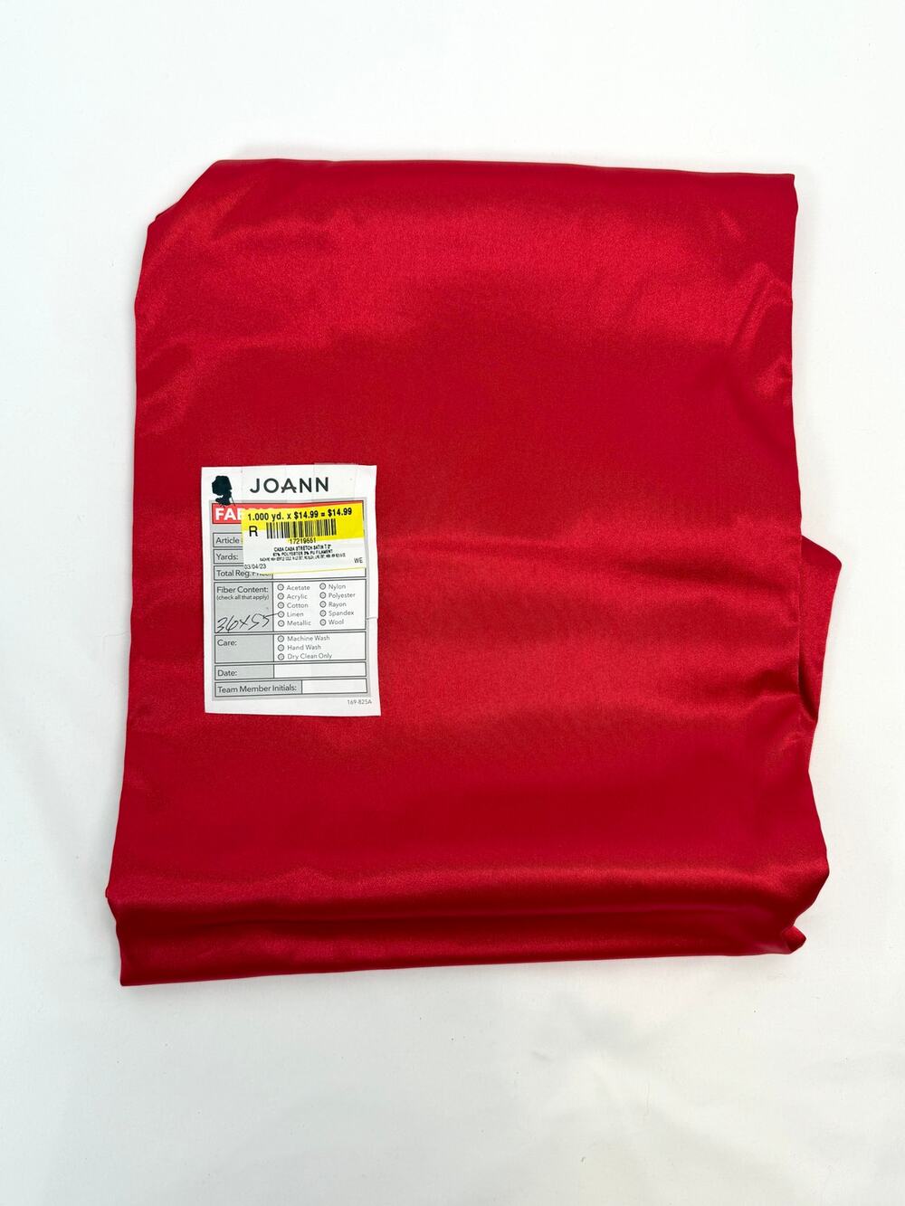 Joann Casa Collection Red Stretch Satin Fabric 1 Yard 36x55 Costume Bridal